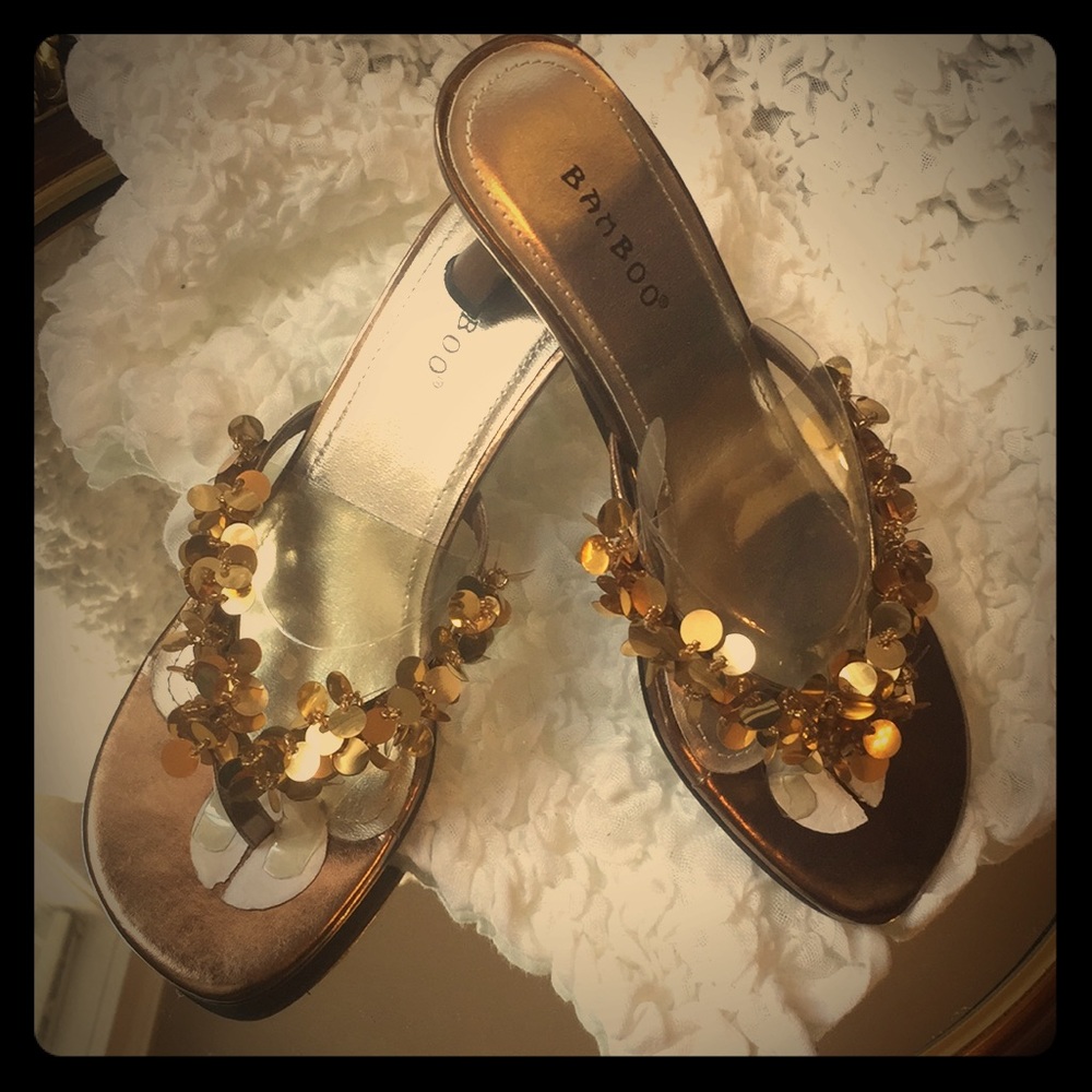 Bamboo Bronze & Gold Sandals